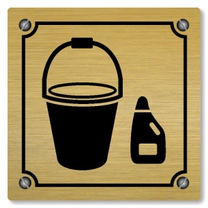 Úklidová místnost, 148x148mm, zlatá, Kansas